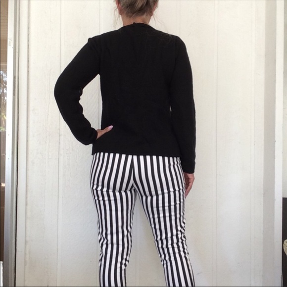 MAX MARA BLACK WOOL CASHMERE V NECK SWEATER MEDIUM - Picture 5 of 8